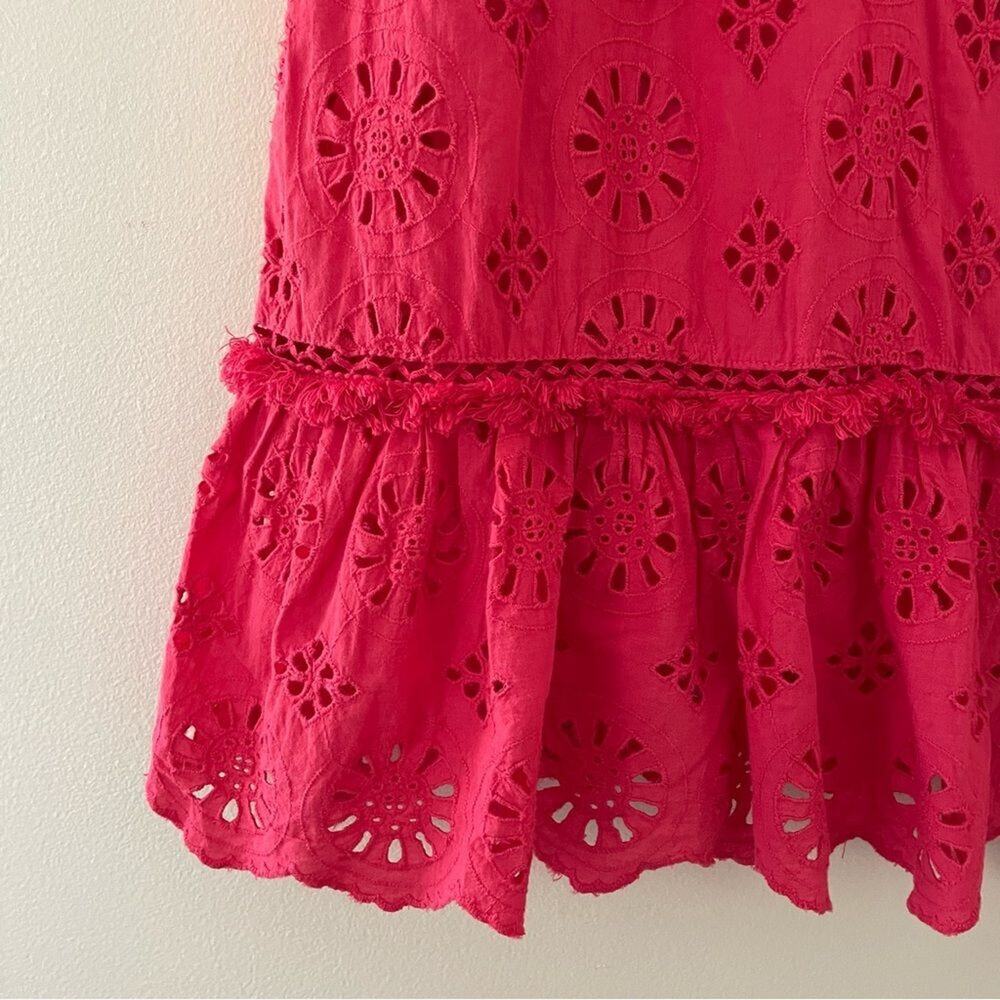 Anthropologie Pink Short Sleeve Dani Lace Eyelet Tunic Dress, Size 6 - Picture 15 of 15